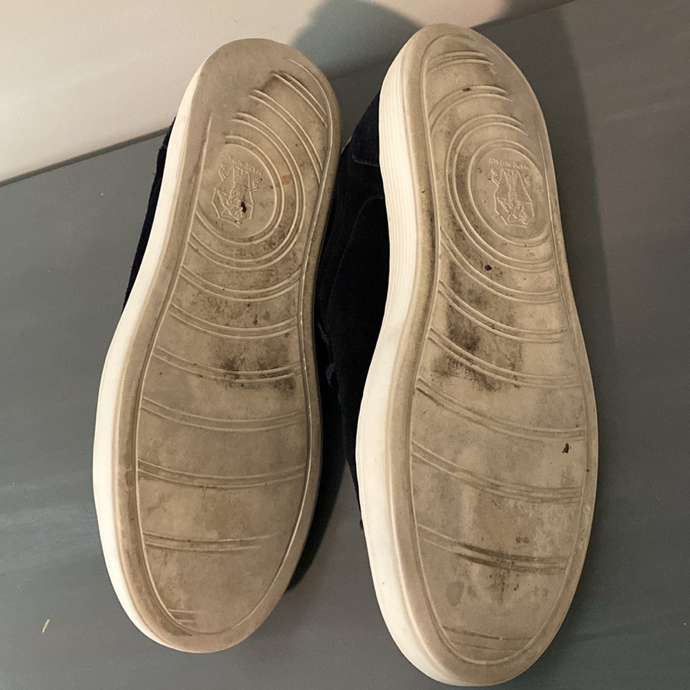 Brunello Cucinelli Navy Suede Sneakers with Cream Trim - Picture 7 of 8
